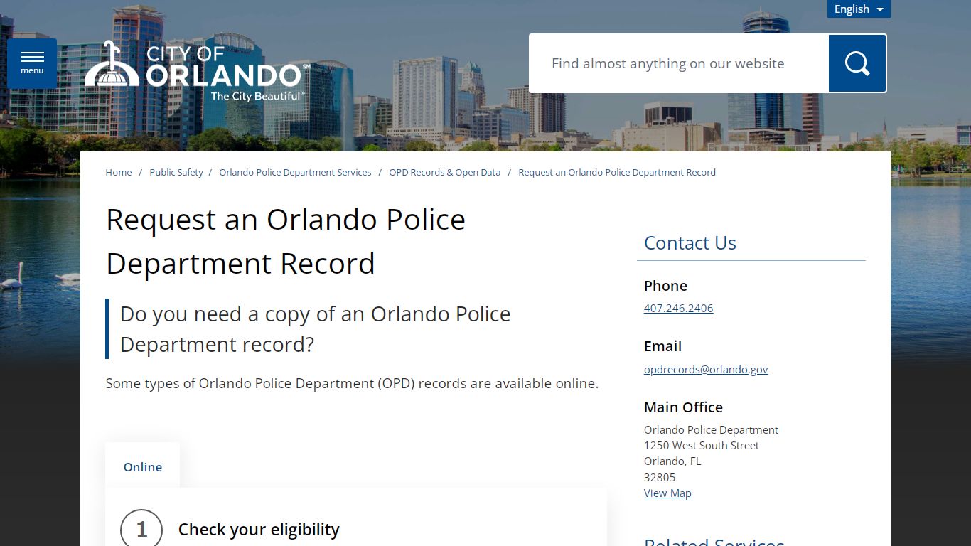 Request an Orlando Police Department Record - City of Orlando